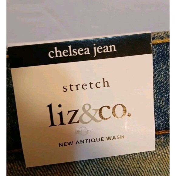 Liz & Co "Chelsea" Stretch Jeans Antique Wash BLUE JEANS Womens 16Reg Mid-Rise - Picture 16 of 16
